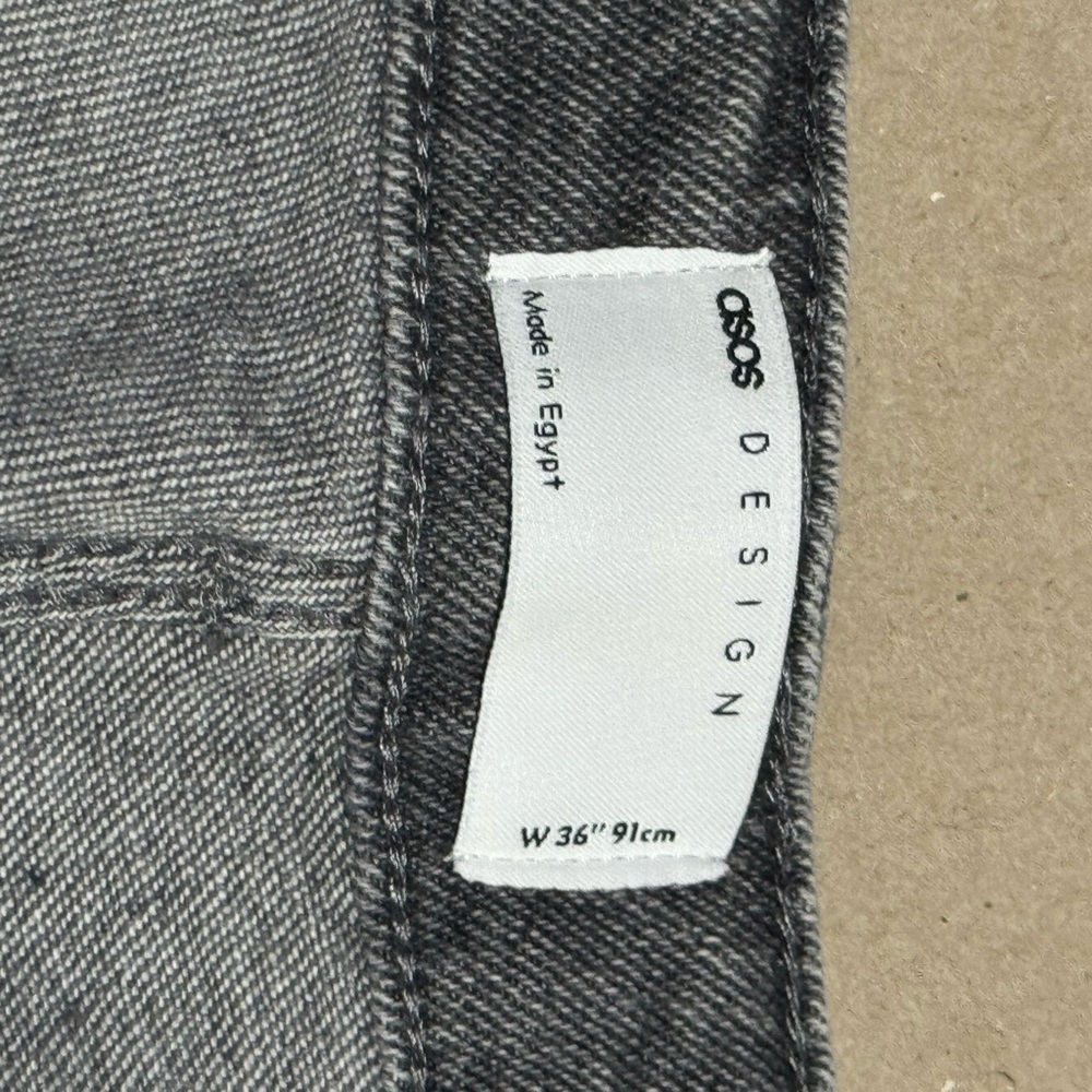 ASOS DESIGN MENS shorter length denim shorts in gray with rips and raw hem - Picture 3 of 6